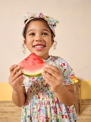 Joules Gracie Multi Short Sleeve Shirred Dress - Image 3 of 7
