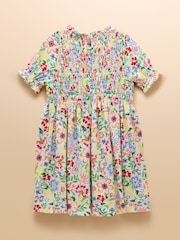 Joules Gracie Multi Short Sleeve Shirred Dress - Image 5 of 7