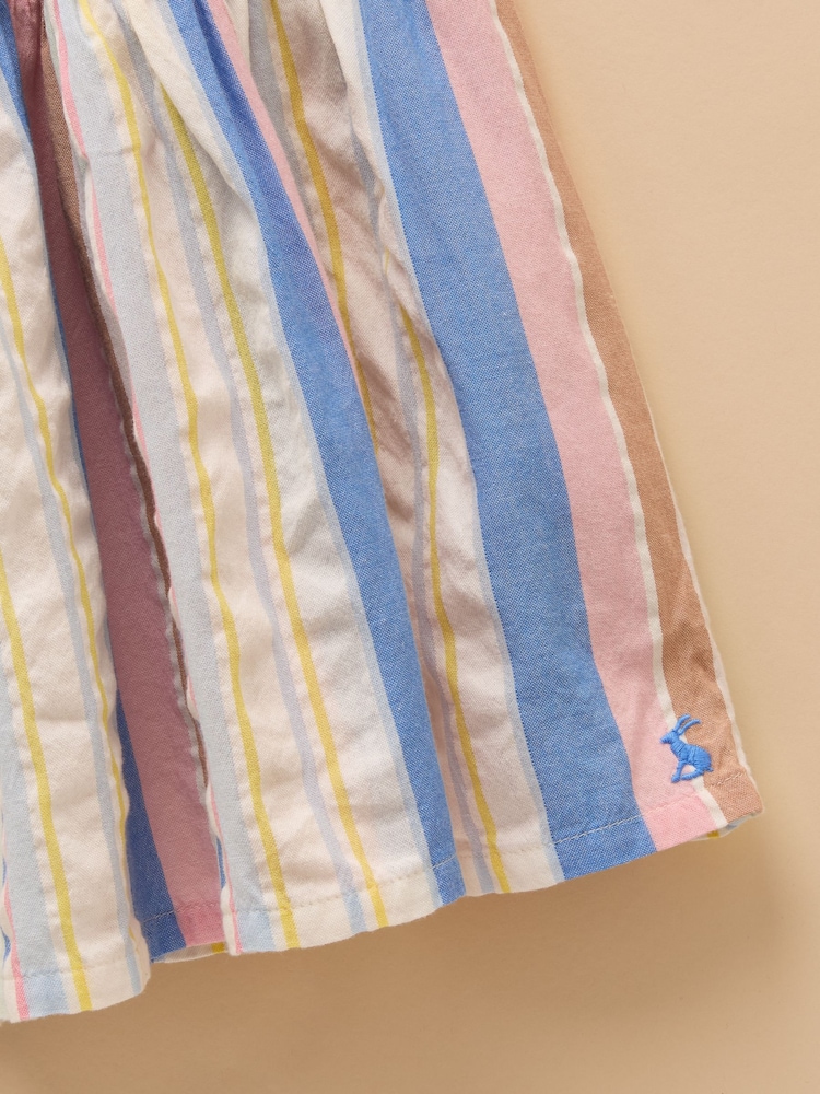 Joules Poppie Blue & Pink Woven Midi Dress - Image 4 of 4