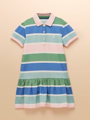 Joules Orla Multi Short Sleeve Polo Shirt Dress - Image 1 of 5
