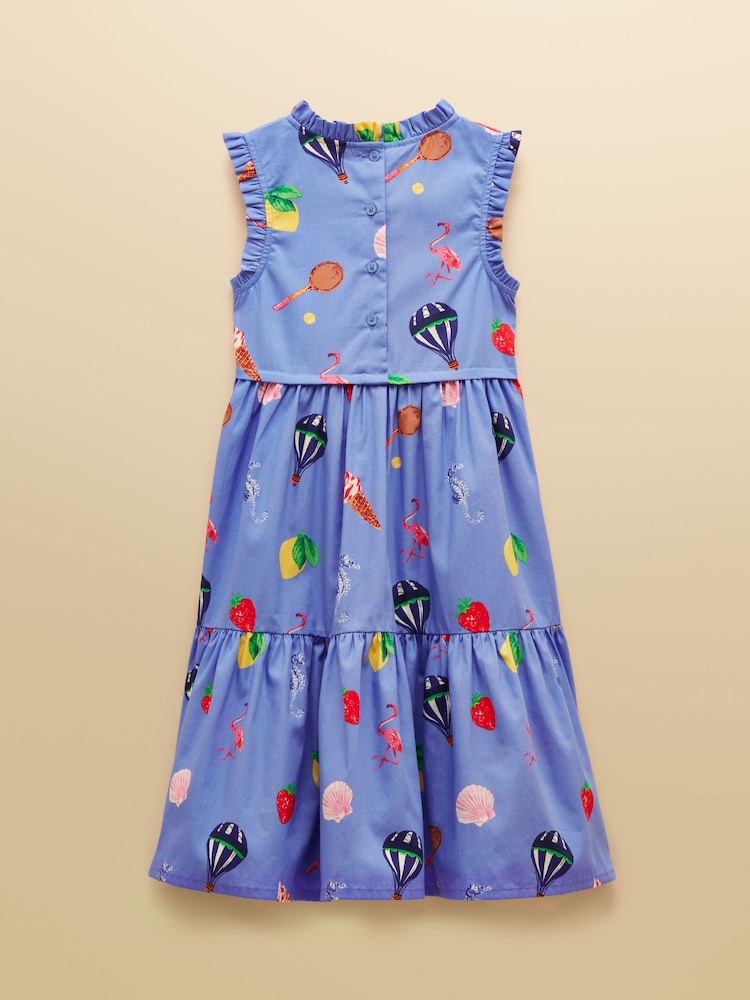 Joules Poppie Blue Woven Midi Dress - Image 1 of 1 Joules Poppie Blue Woven Midi Dress - Image 1 of 1