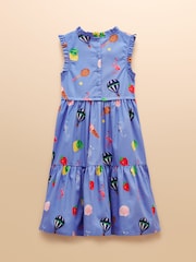 Joules Poppie Blue Woven Midi Dress - Image 4 of 8