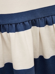 Joules Orla Blue/White Short Sleeve Polo Shirt Dress - Image 2 of 4