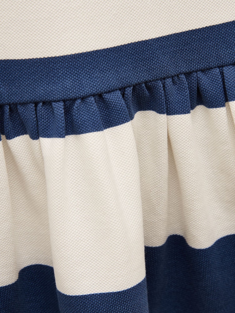 Joules Orla Blue/White Short Sleeve Polo Shirt Dress - Image 2 of 4