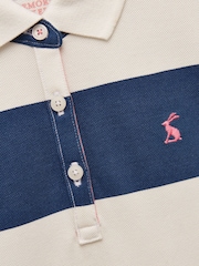 Joules Orla Blue/White Short Sleeve Polo Shirt Dress - Image 4 of 4