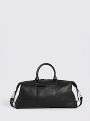 MOSS Black Grained Leather Holdall - Image 1 of 4