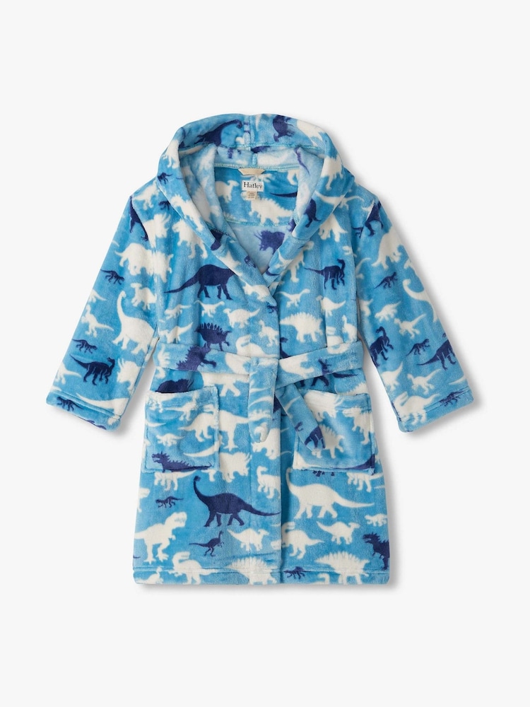 Hatley Blue Dino Silhouette Fuzzy Fleece Robe - Image 2 of 3