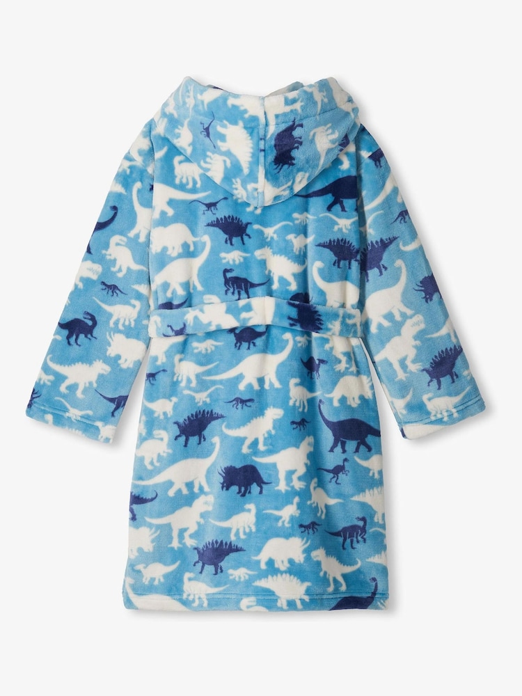 Hatley Blue Dino Silhouette Fuzzy Fleece Robe - Image 3 of 3