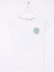 FatFace Aloa White Us Car 100% Cotton T-Shirt - Image 1 of 2