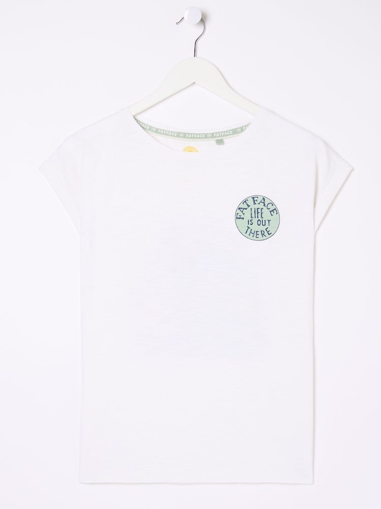FatFace Aloa White Us Car 100% Cotton T-Shirt - Image 1 of 2