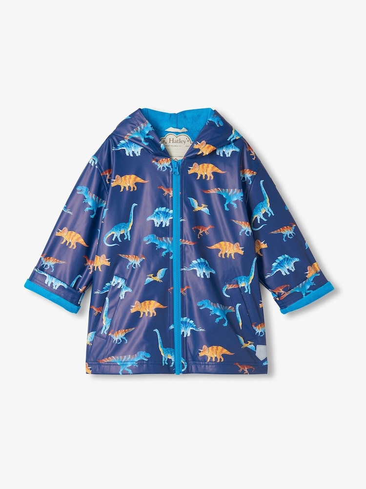Hatley Blue Colourful Dinos Raincoat - Image 1 of 6