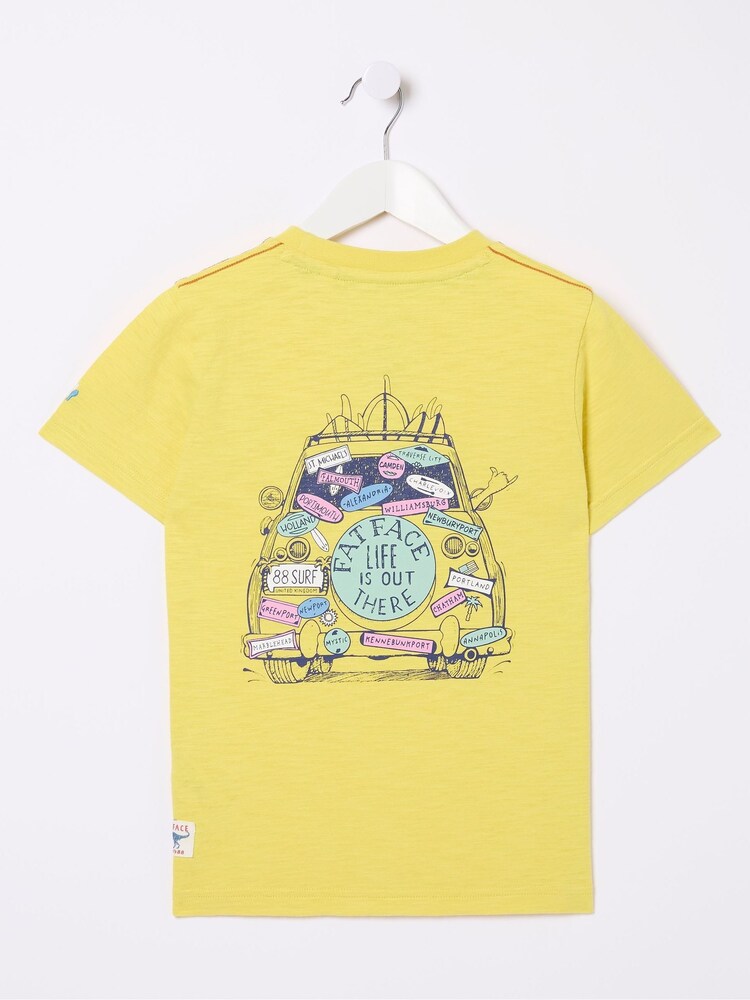 FatFace Yellow 100% Cotton Us Aloa Graphic T-Shirt - Image 2 of 2 FatFace Yellow 100% Cotton Us Aloa Graphic T-Shirt - Image 2 of 2