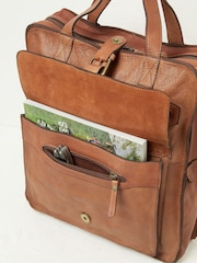 FatFace Windsor Brown Leather Rucksack - Image 3 of 3