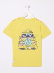 FatFace Yellow 100% Cotton Canada Aloa Graphic T Shirt - Image 2 of 2