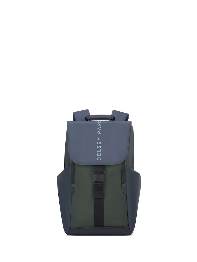Delsey Paris Green Securflap 1-Cpt Backpack - Pc Protection 15" - Image 1 of 6 Delsey Paris Green Securflap 1-Cpt Backpack - Pc Protection 15" - Image 1 of 6