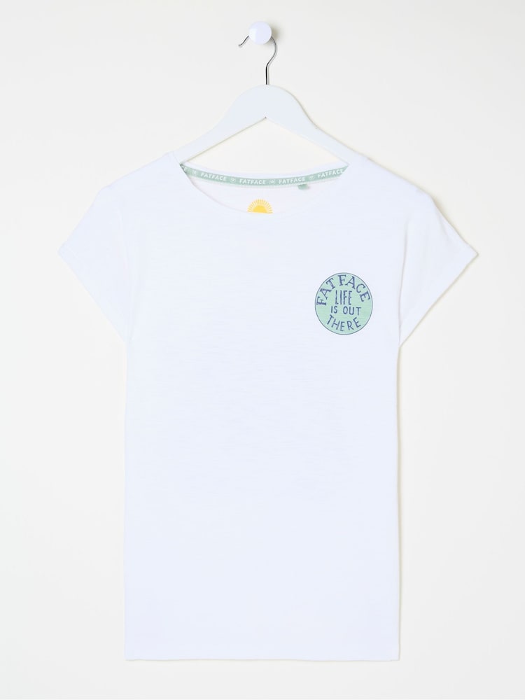 FatFace Aloa White Canada Car 100% Cotton T-Shirt - Image 1 of 2