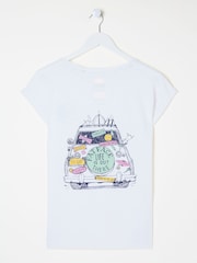 FatFace Aloa White Canada Car 100% Cotton T-Shirt - Image 2 of 2