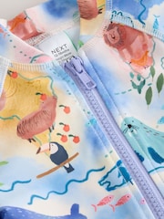 Blue Map Print Sunsafe Swimsuit (3mths-10yrs) - Image 4 of 4