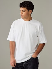 Blanc/noir/bleu marine - Oversize - Lot de 3 t-shirts épais - Image 4 de 12