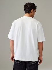 Blanc/noir/bleu marine - Oversize - Lot de 3 t-shirts épais - Image 5 de 12
