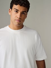 Blanc/noir/bleu marine - Oversize - Lot de 3 t-shirts épais - Image 7 de 12