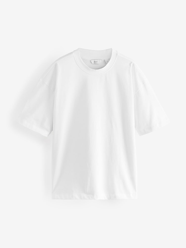 Blanc/noir/bleu marine - Oversize - Lot de 3 t-shirts épais - Image 8 of 12