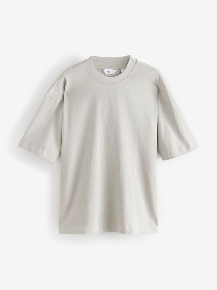 Blanc/noir/bleu marine - Oversize - Lot de 3 t-shirts épais - Image 9 of 12