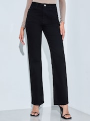 Lipsy Black High Waist Straight Leg Jeans - Image 1 of 4