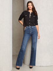 Lipsy Dark Wash Blue Mid Rise Wide Leg Jeans - Image 2 of 4