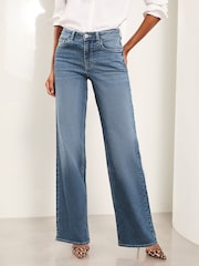 Lipsy Authentic Blue Mid Rise Wide Leg Jeans - Image 1 of 4
