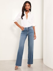 Lipsy Authentic Blue Mid Rise Wide Leg Jeans - Image 2 of 4