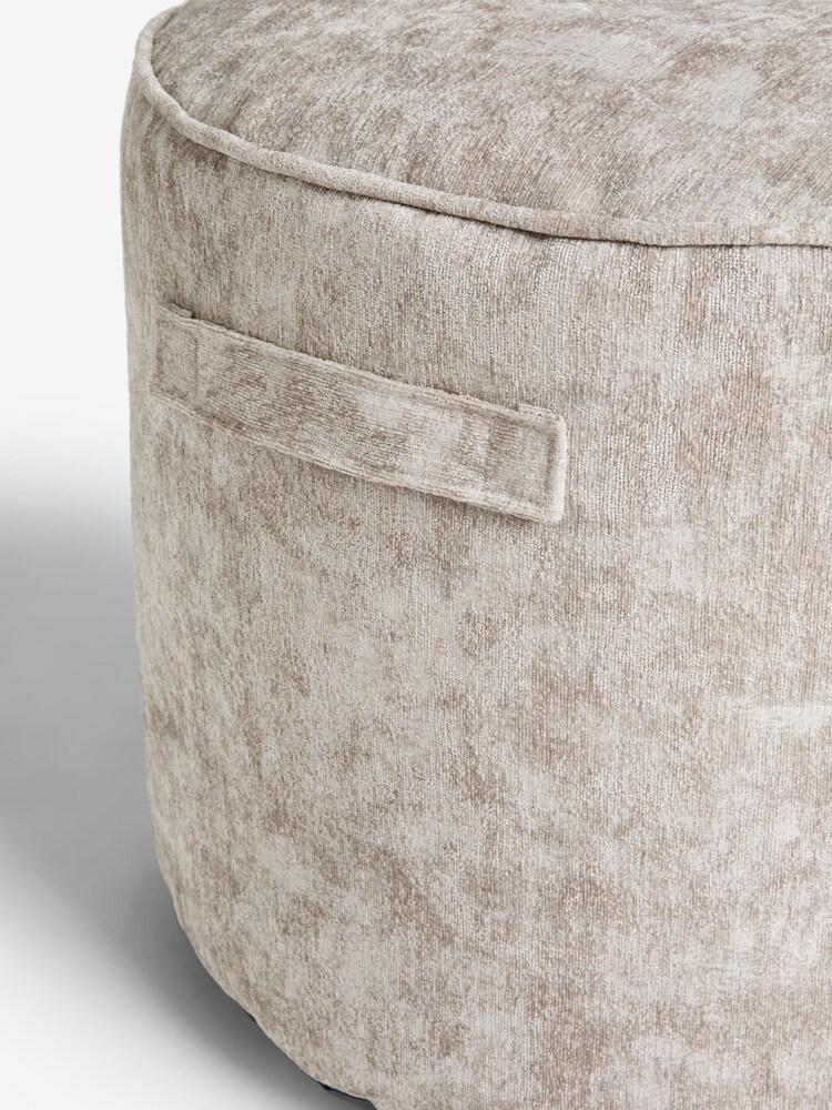 Silver Pouffe With Handles - Image 4 of 4