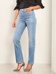 Lipsy Mid Wash Blue High Waist Straight Leg Jeans - Image 2 of 4