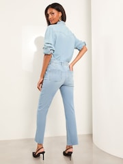 Lipsy Mid Wash Blue High Waist Crop Straight Leg jeans - Image 2 of 4