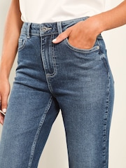 Lipsy Mid Wash Blue High Waist Slim Flare Jeans - Image 3 of 4