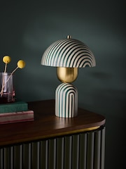 Clarke and Clarke Green Stripe Taryn Table Lamp - Image 1 of 5