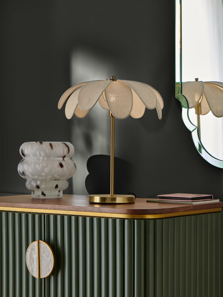 Clarke and Clarke Cream/Brass Summerby Table Lamp - Image 1 of 4