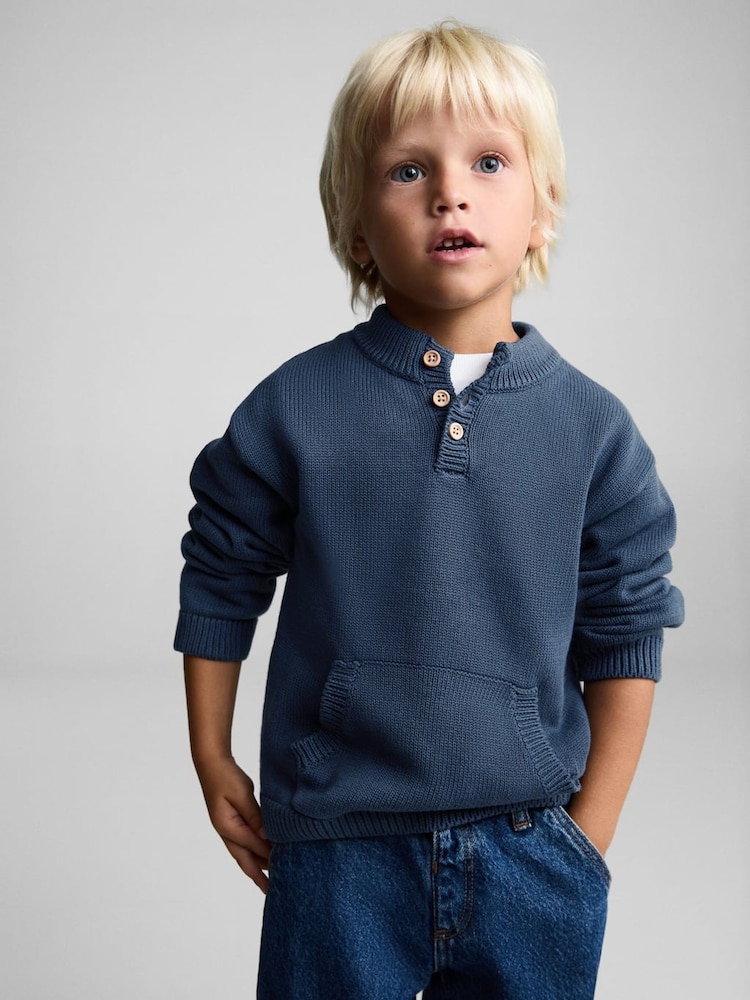 Mango Blue 100% Cotton Hossegor Sweater - Image 1 of 6