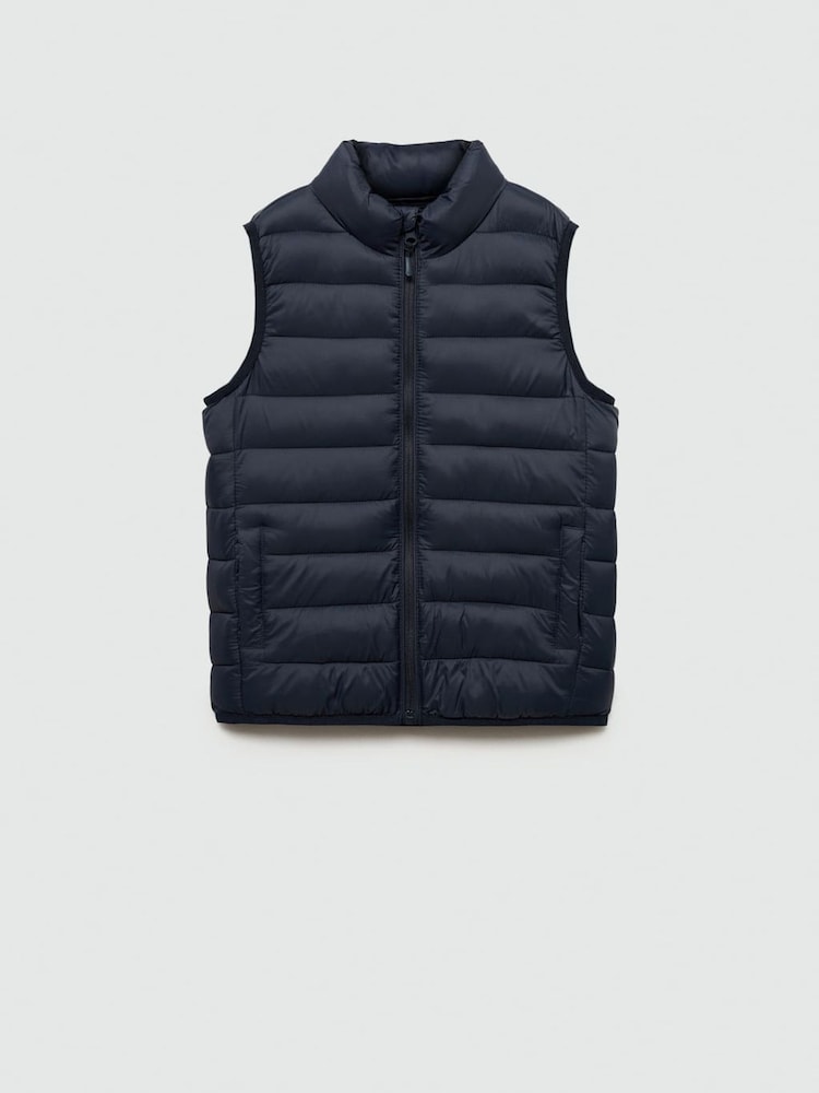 Mango Blue Quilted Gilet - Image 1 of 4