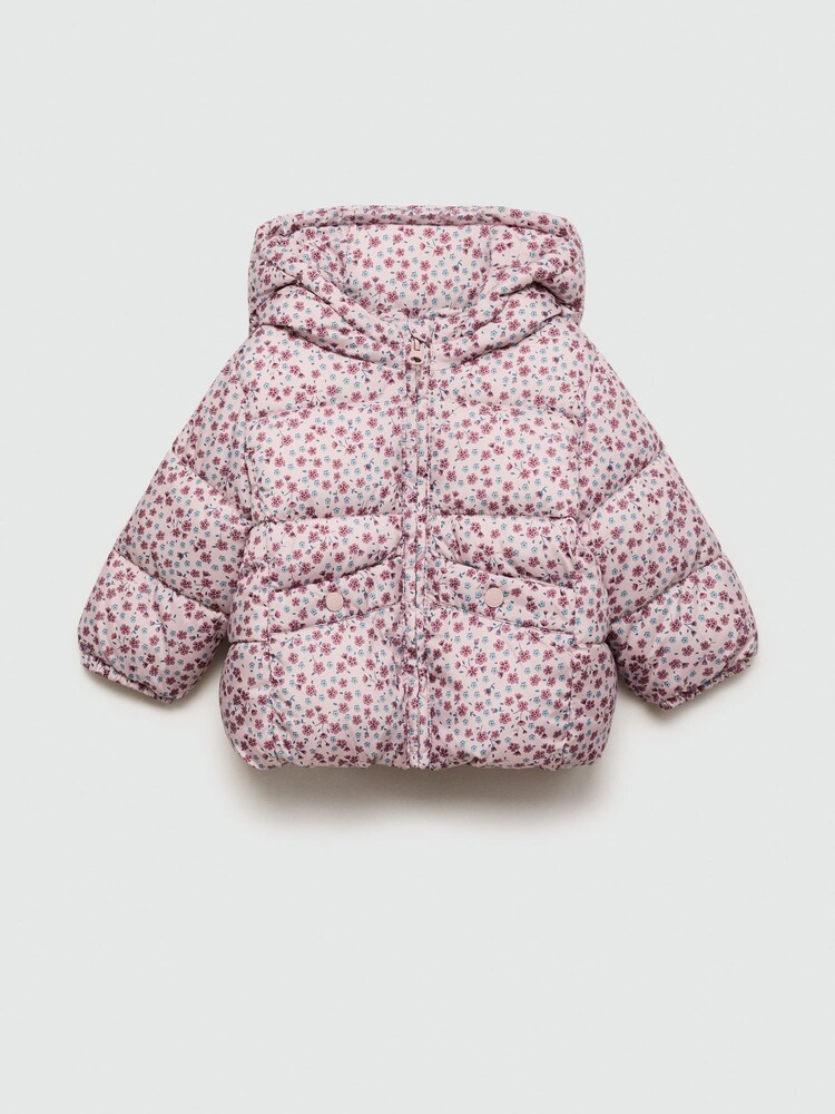 Mango Pink Floral Printed Puffer Jacket Laura Ashley
