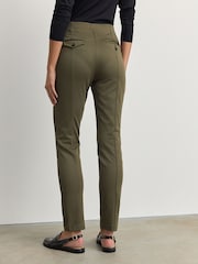 Olive Green Slim Sculpting Trousers - Image 3 of 5