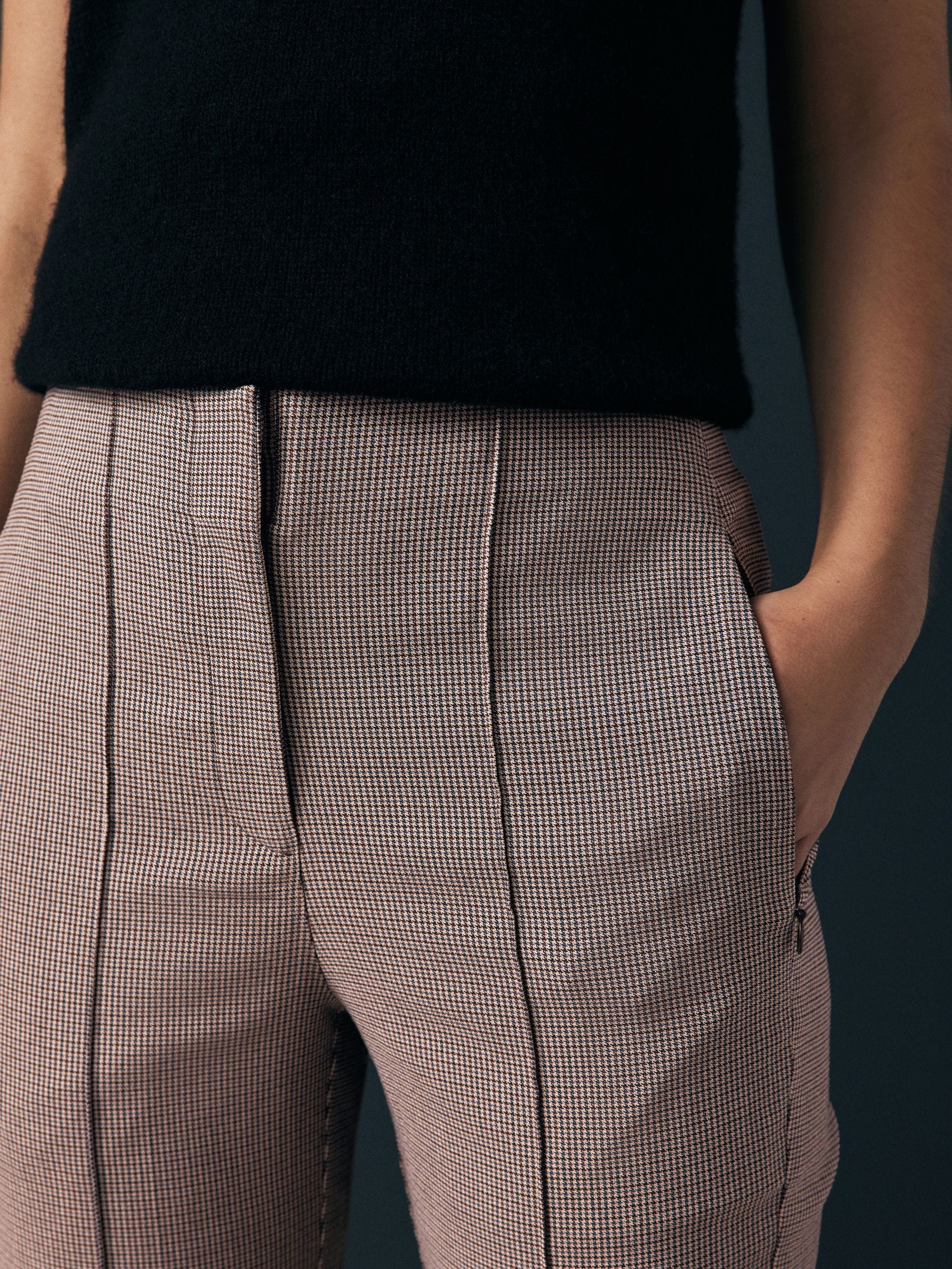 Buy Brown Check Slim Sculpting Trousers from Next USA Buy Brown Check Slim Sculpting Trousers from Next USA