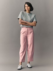 Pink Tailored Hourglass Barrel Leg Trousers - Image 1 of 8