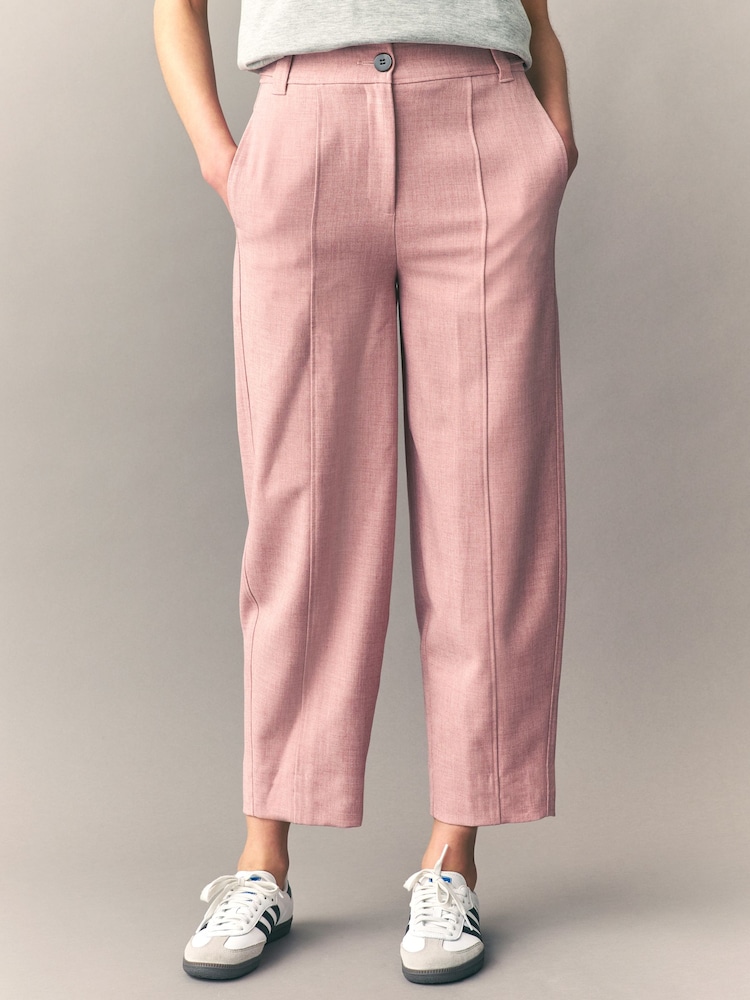 Pink Tailored Hourglass Barrel Leg Trousers - Image 2 of 8