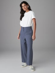 Navy Tailored Hourglass Barrel Leg Trousers - Image 1 of 8