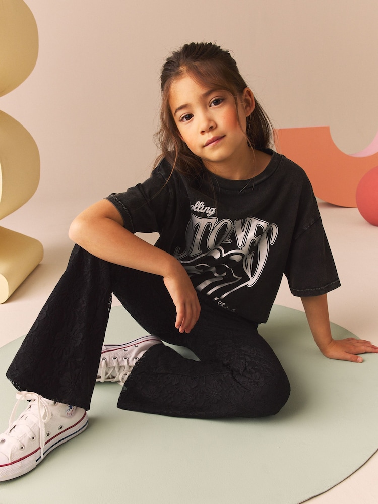 črna - Lace Flare Trousers (3-16yrs) - Slika 2 iz 9 črna - Lace Flare Trousers (3-16yrs) - Slika 2 iz 9
