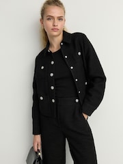 Noir - Pantalon large texturé Boucle - Image 4 of 7