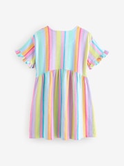 Rainbow Stripe Short Sleeve Jersey Summer Dress (3-16yrs) - Image 5 of 7