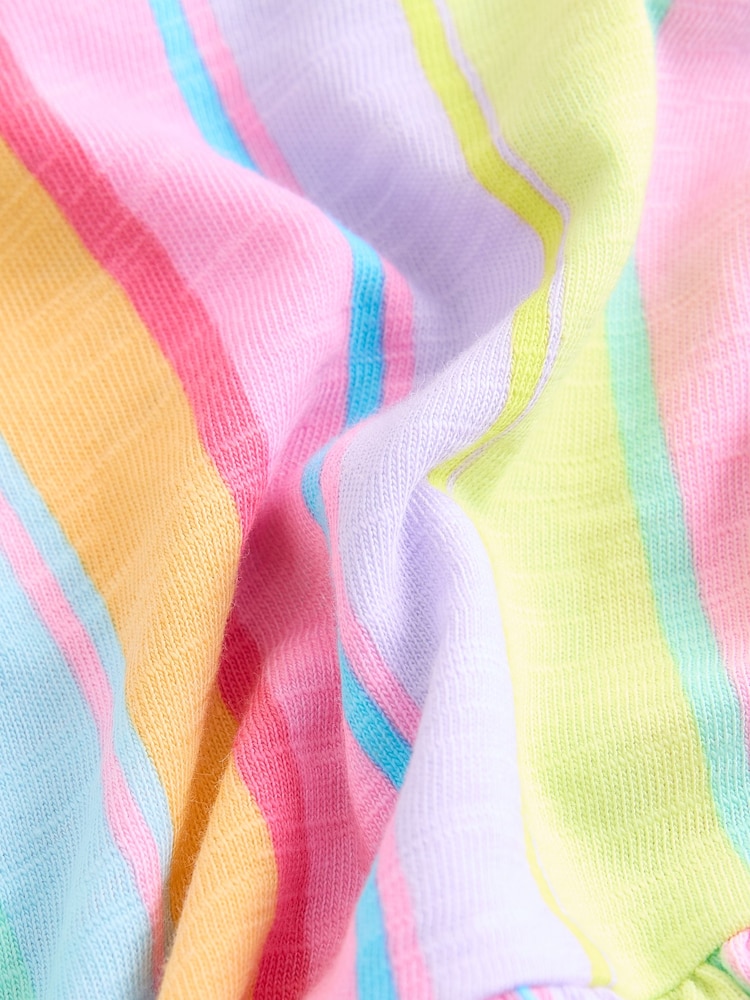 Rainbow Stripe Short Sleeve Jersey Summer Dress (3-16yrs) - Image 6 of 7