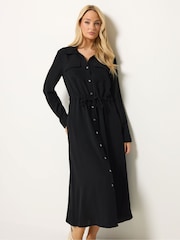 M&Co Black Long Sleeve Utility Shirt Dress - Image 2 of 6